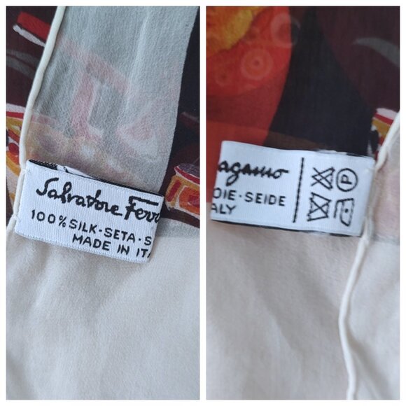 Salvatore Ferragamo sheer silk long scarf EUC - Picture 6 of 7